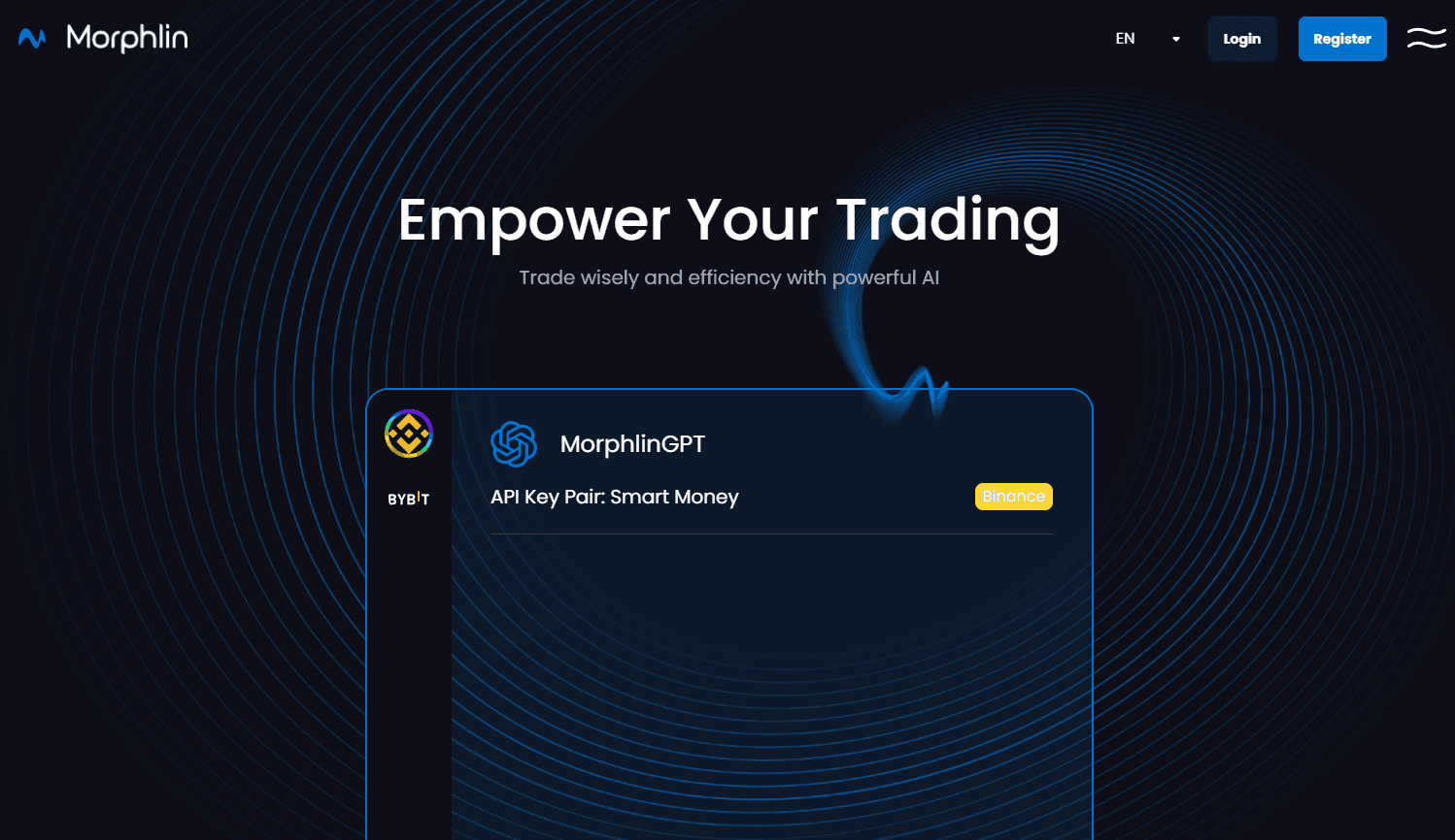 Morphlin's dynamic trading dashboard.