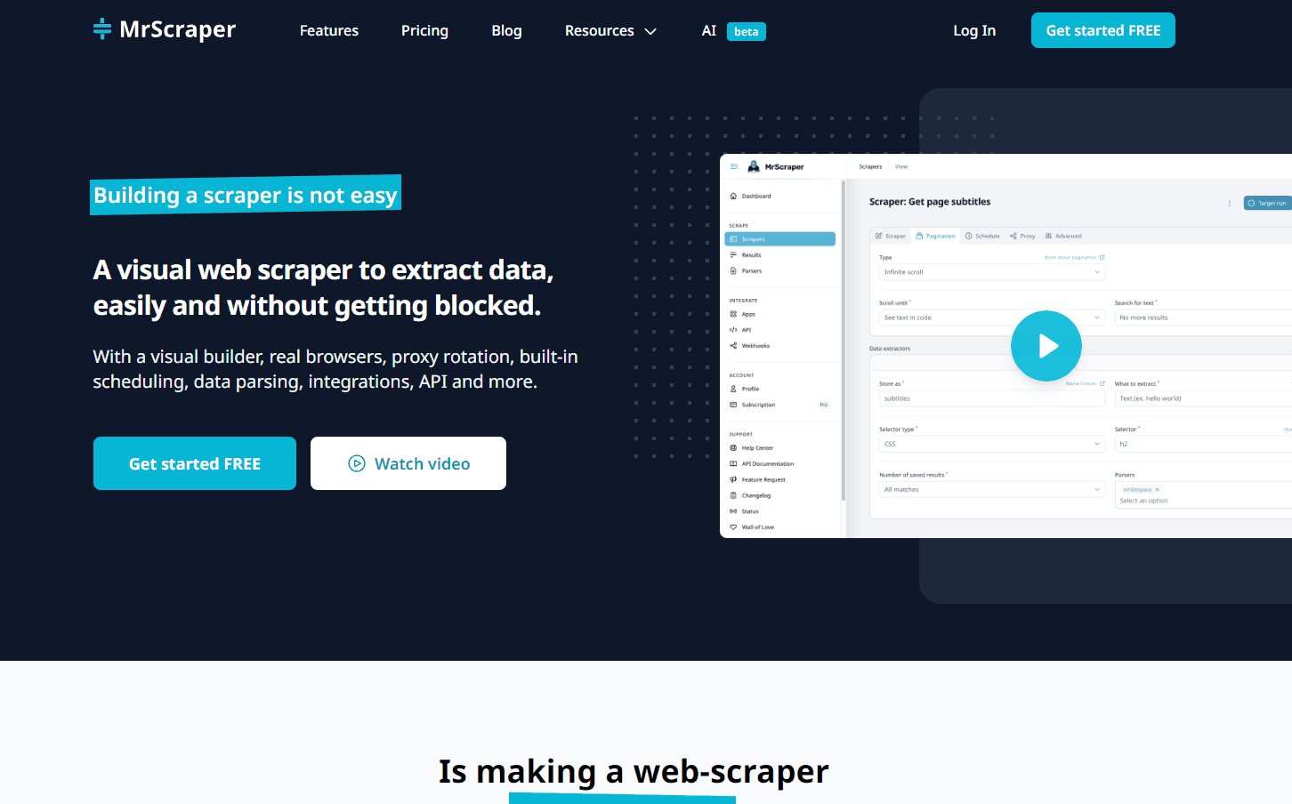 MrScraper - Visual Web Scraper Interface