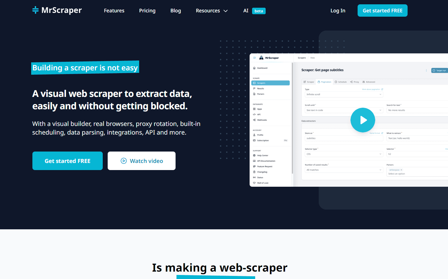 MrScraper - Visual Web Scraper Interface