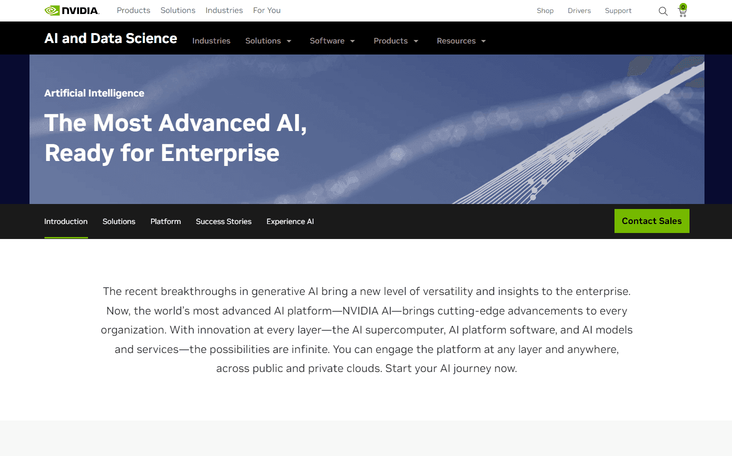 NVIDIA AI's enterprise platform interface