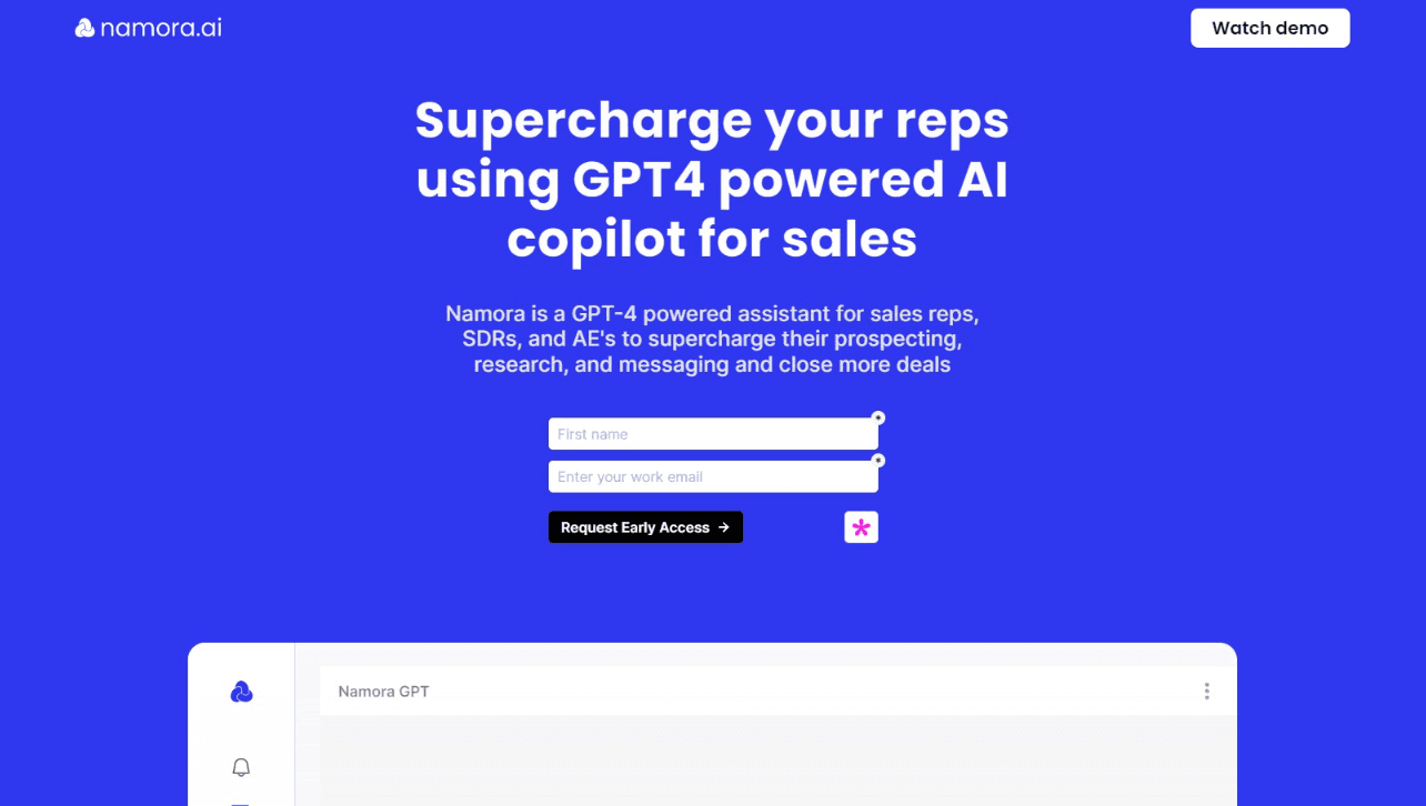 Namora AI Sales Assistant Interface