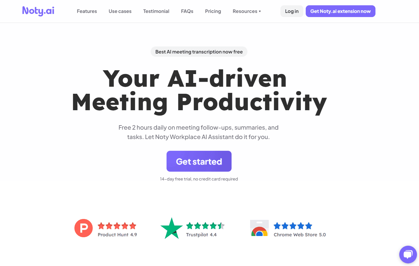 Noty.ai Meeting Transcription Interface