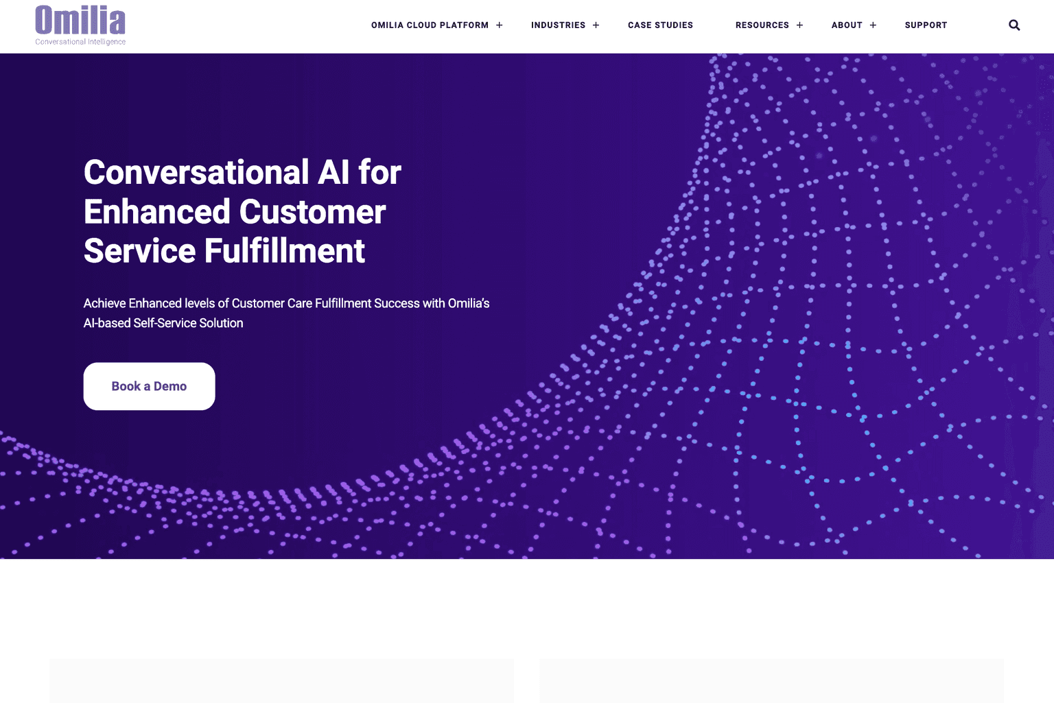 Omilia's dashboard showcasing conversational analytics