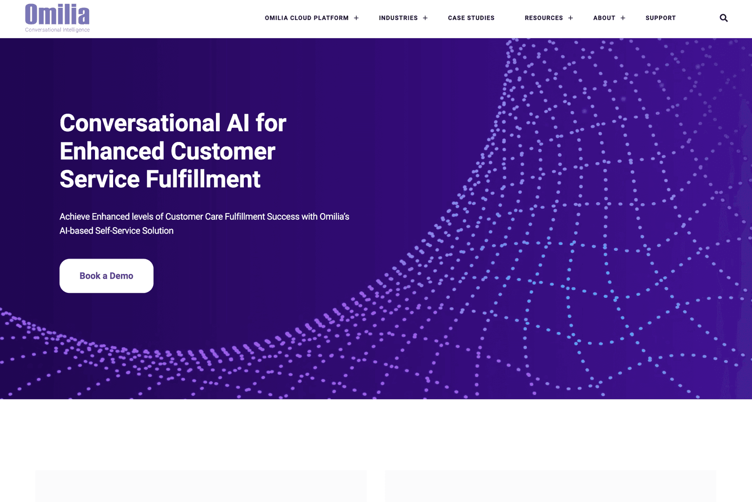 Omilia's dashboard showcasing conversational analytics
