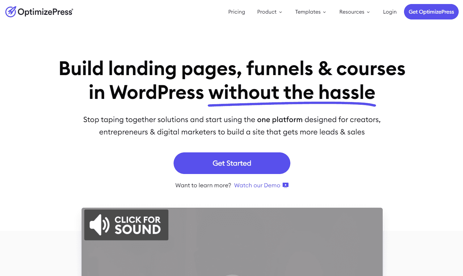 OptimizePress interface in action