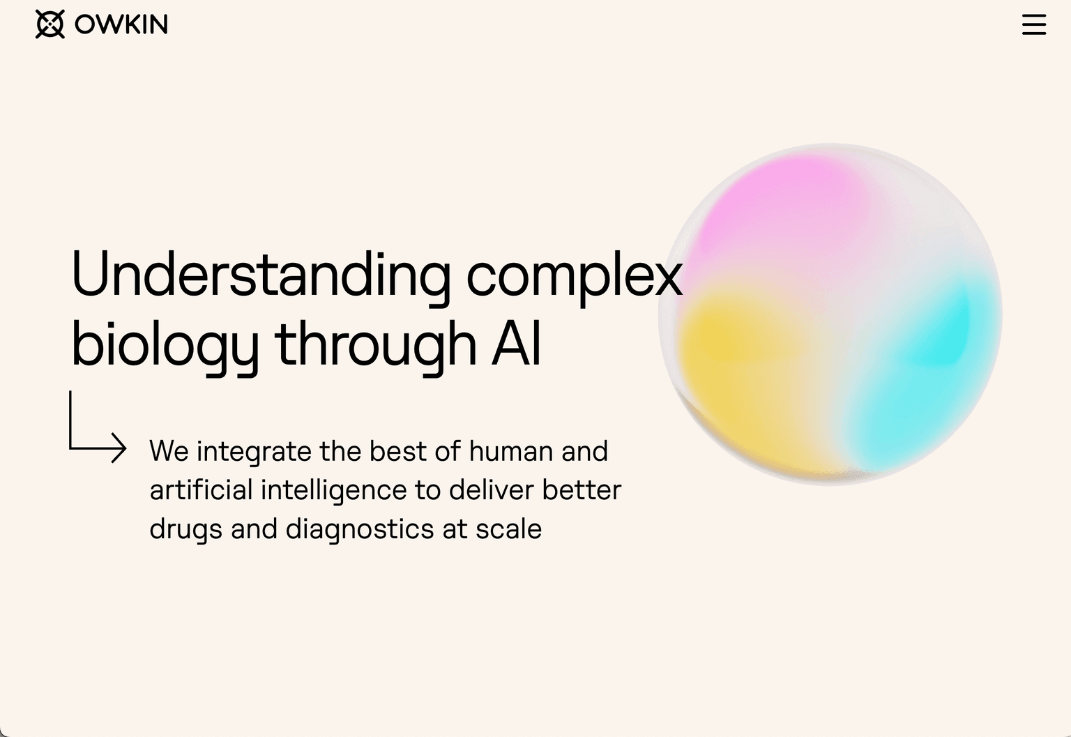 Owkin platform showcasing AI-driven insights into complex biology