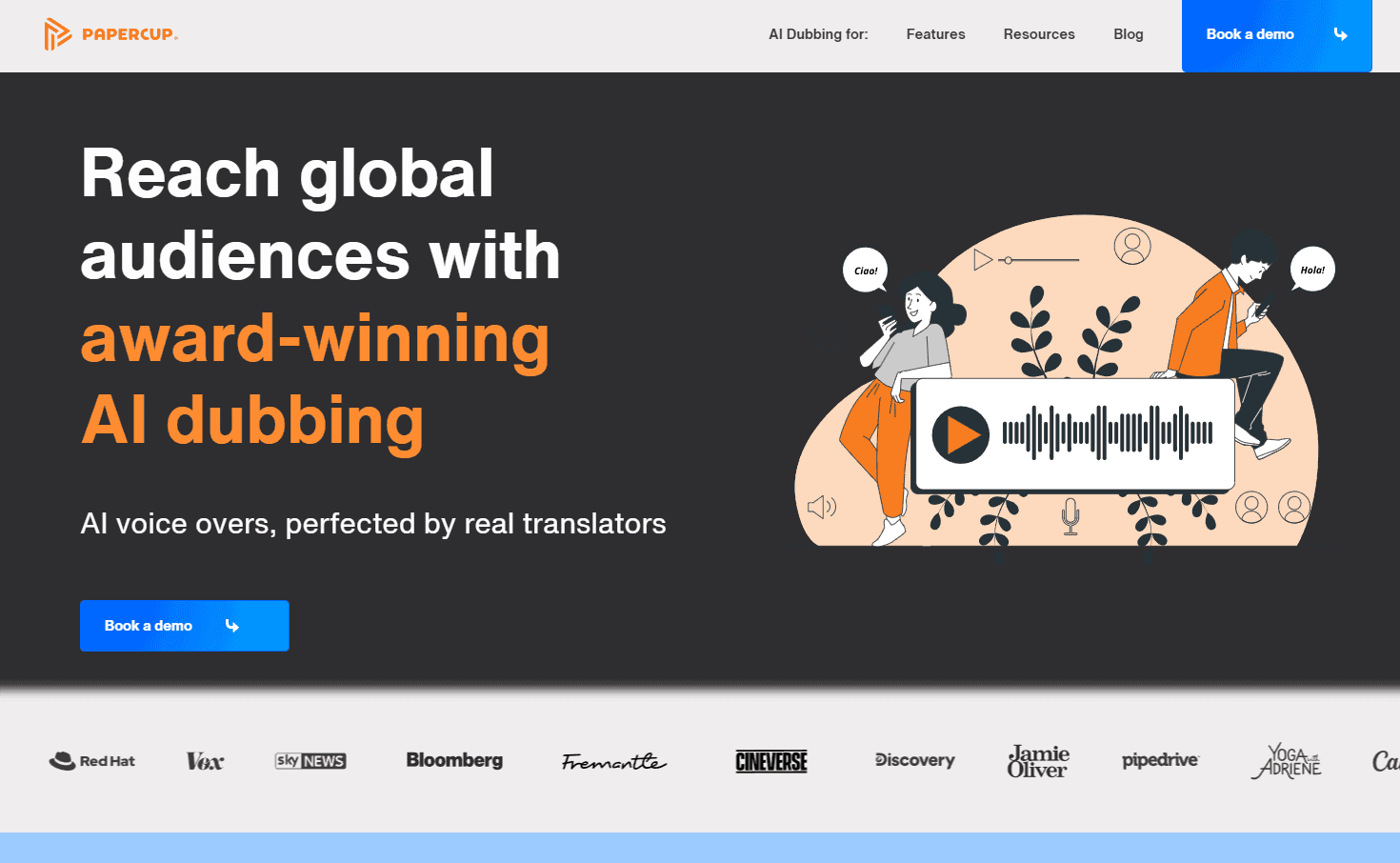 Papercup AI dubbing interface