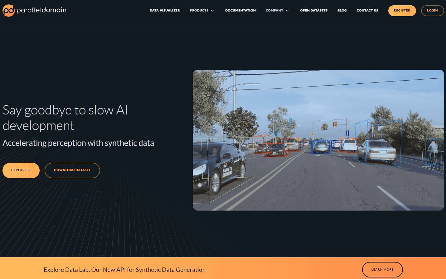 Parallel Domain's interface showcasing synthetic data generation.