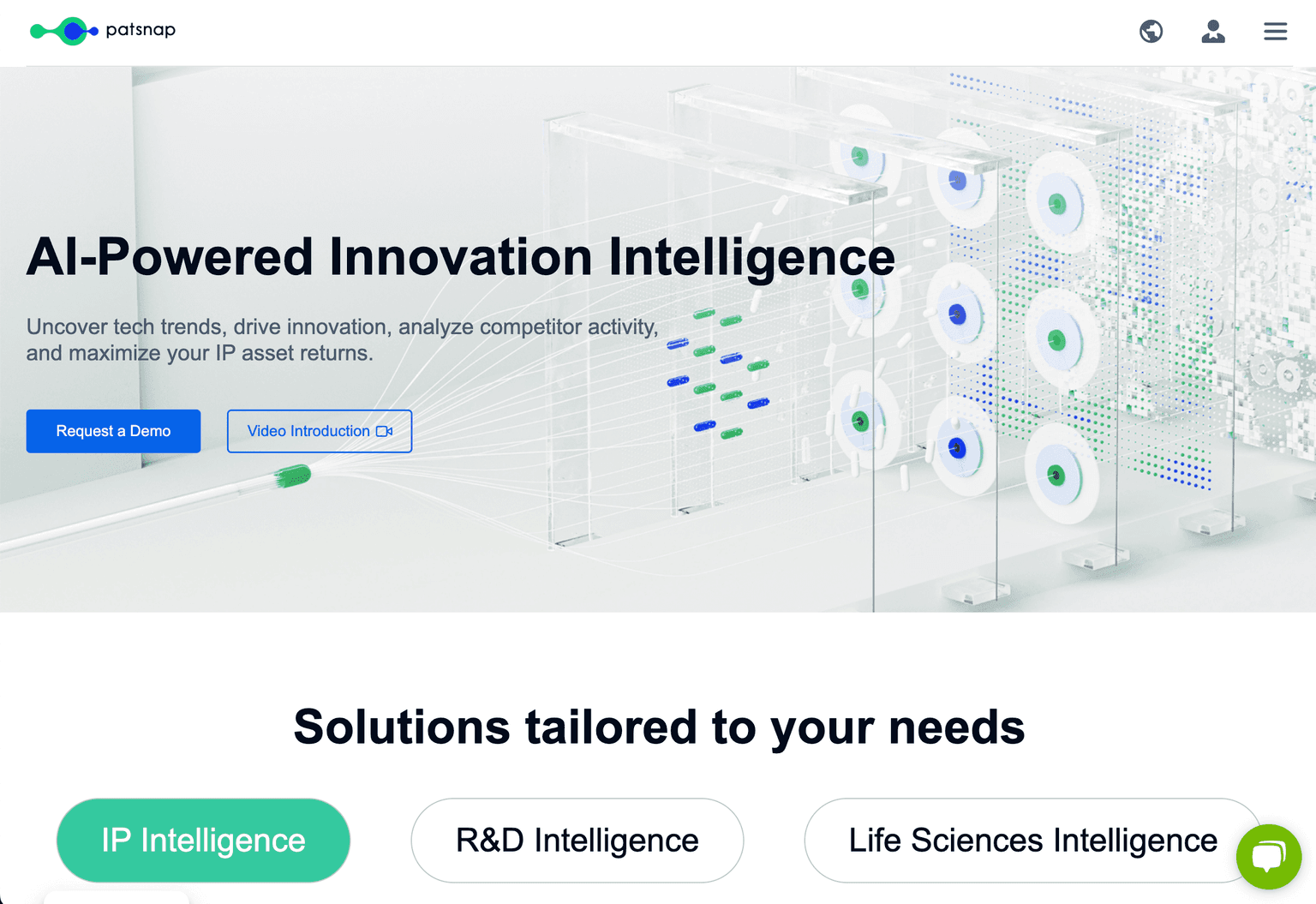 PatSnap platform interface showcasing innovation intelligence tools