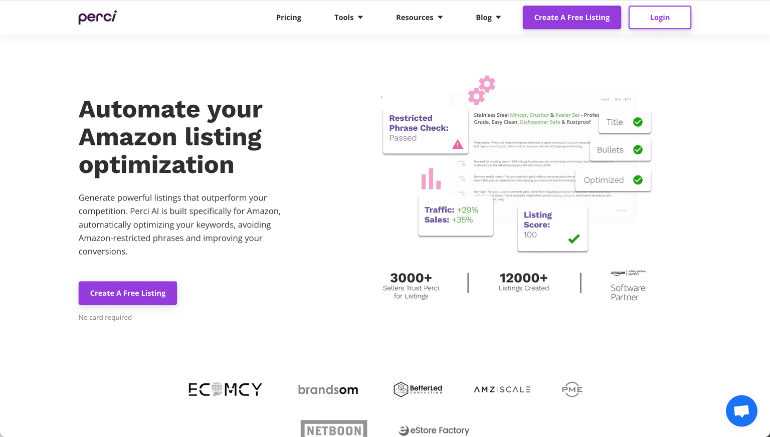 Perci e-commerce tool screenshot