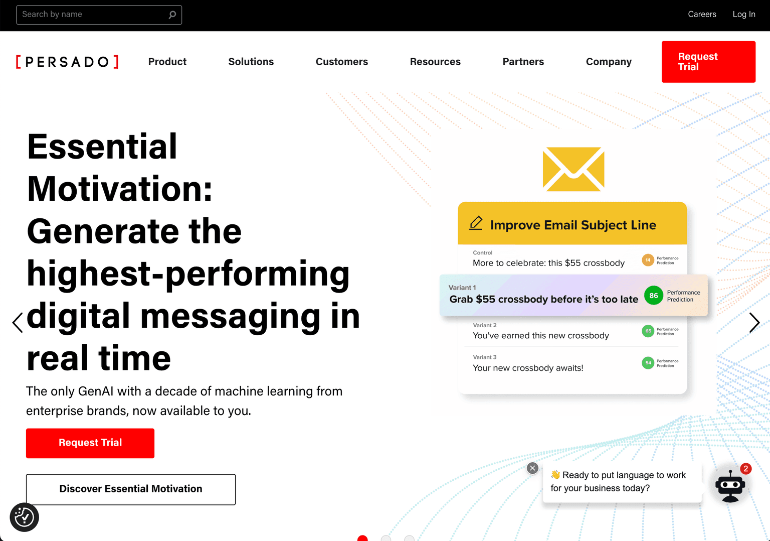Persado AI platform for motivating action