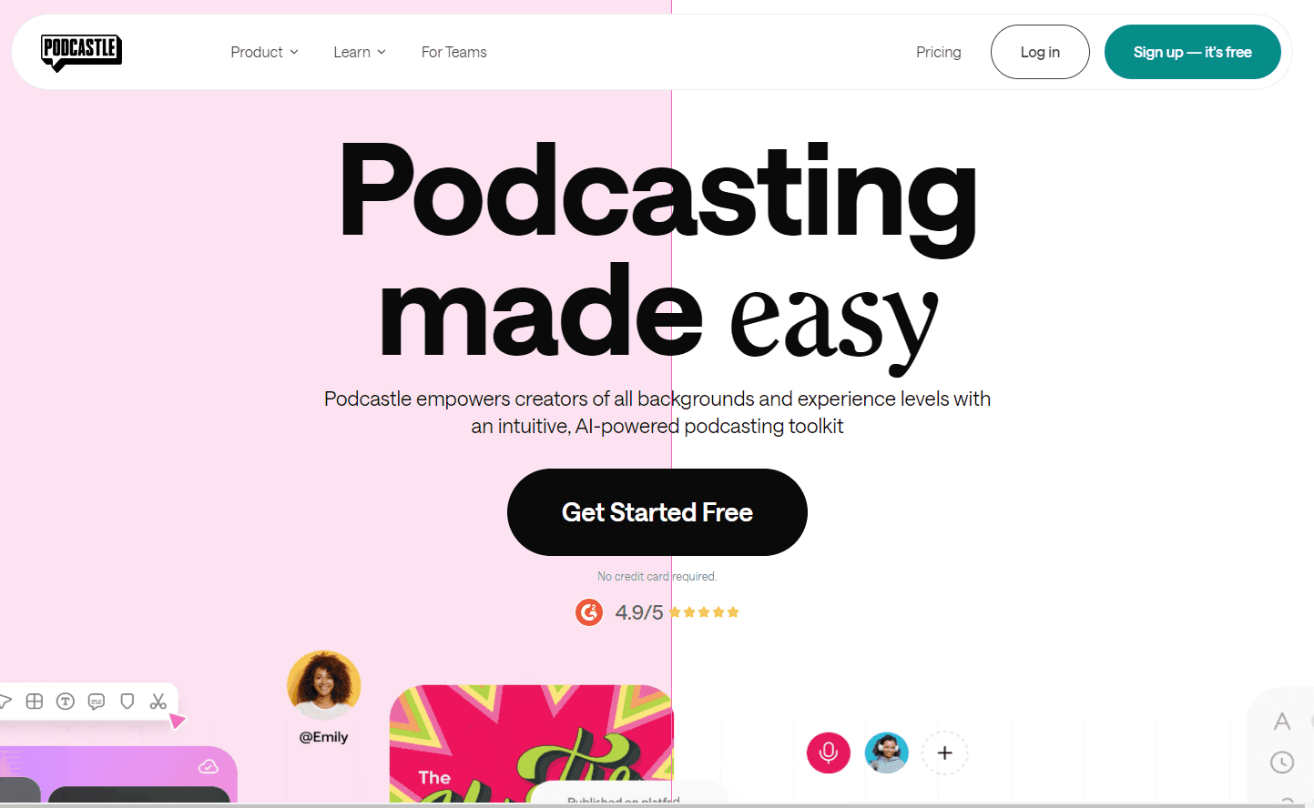 Podcastle's intuitive podcasting platform.