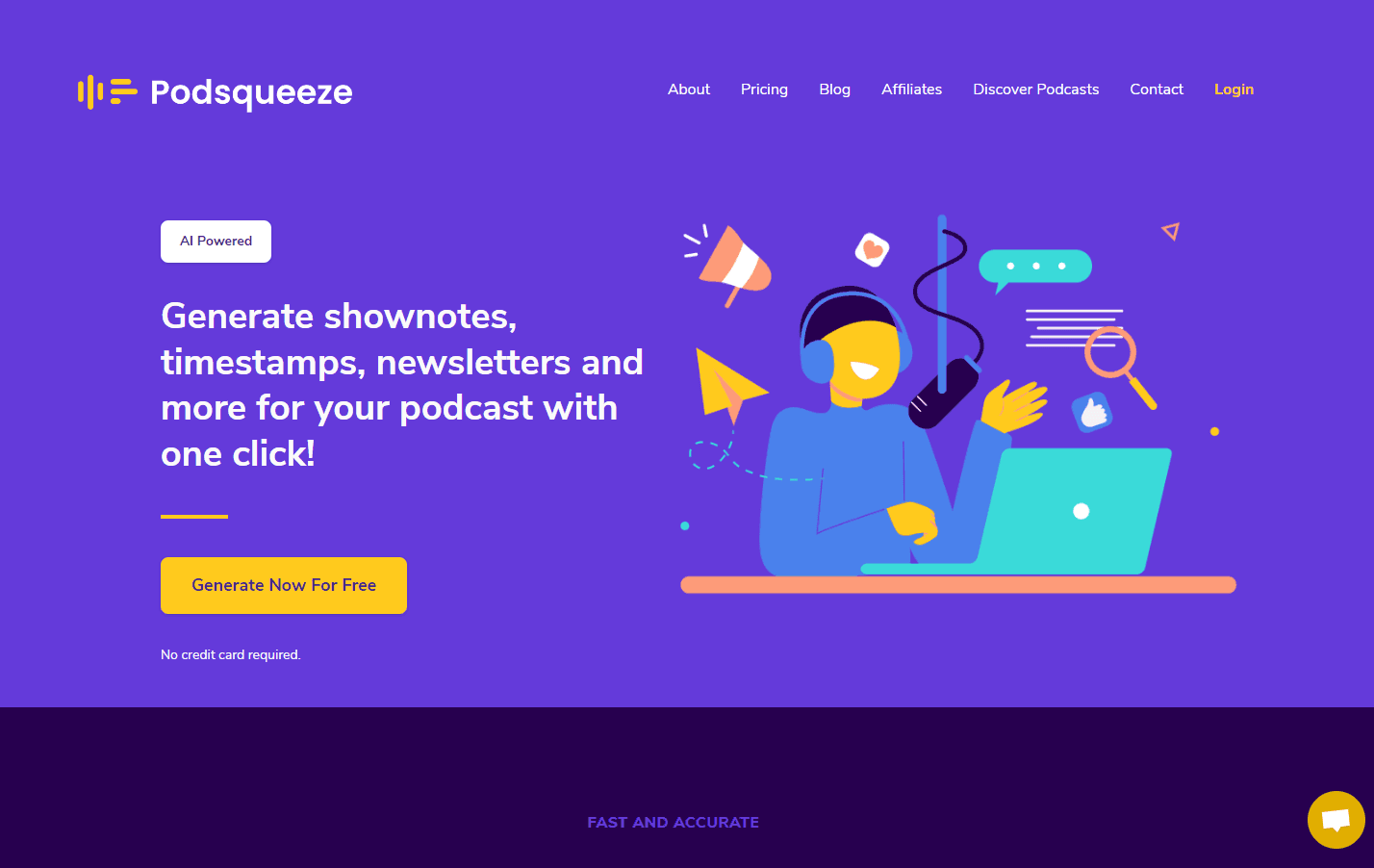 Podsqueeze logo with AI-powered features