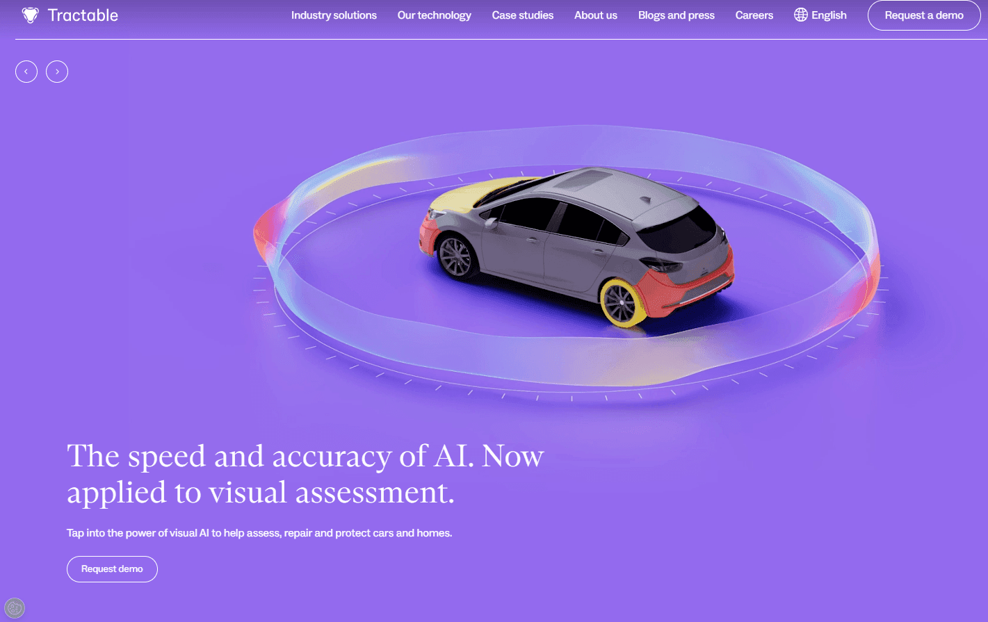 Professionals assessing vehicle damage using Tractable's platform.