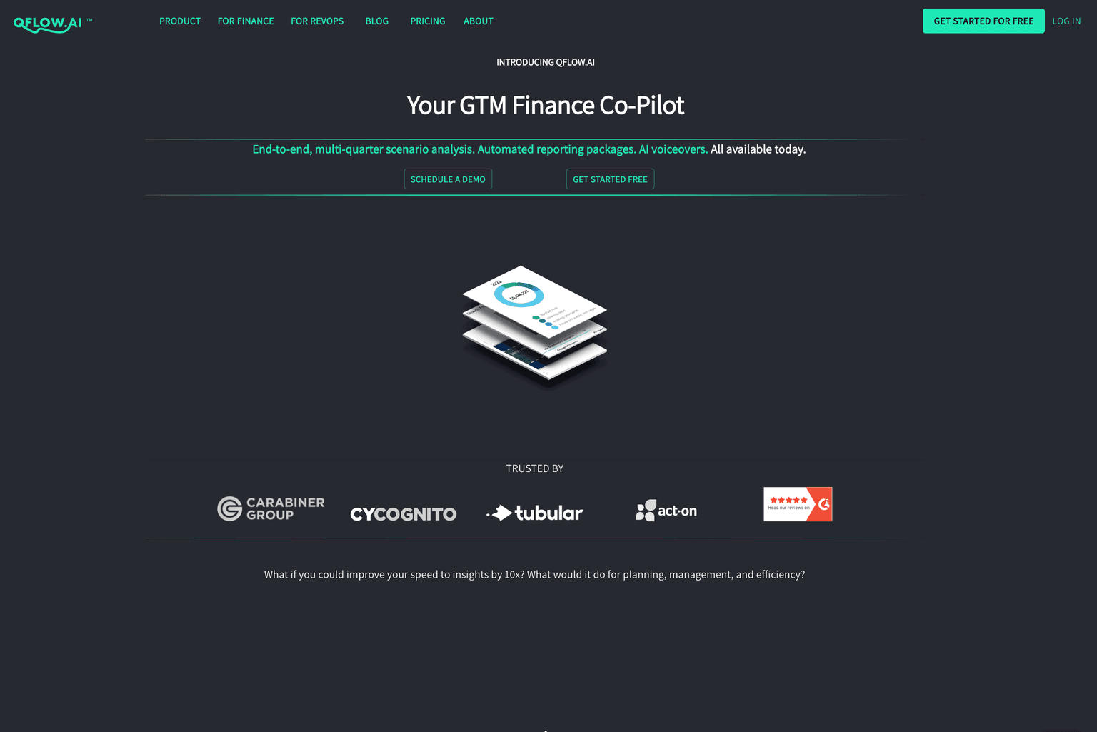 QFlow dashboard showcasing financial data