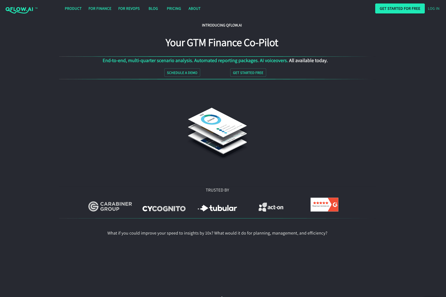 QFlow dashboard showcasing financial data