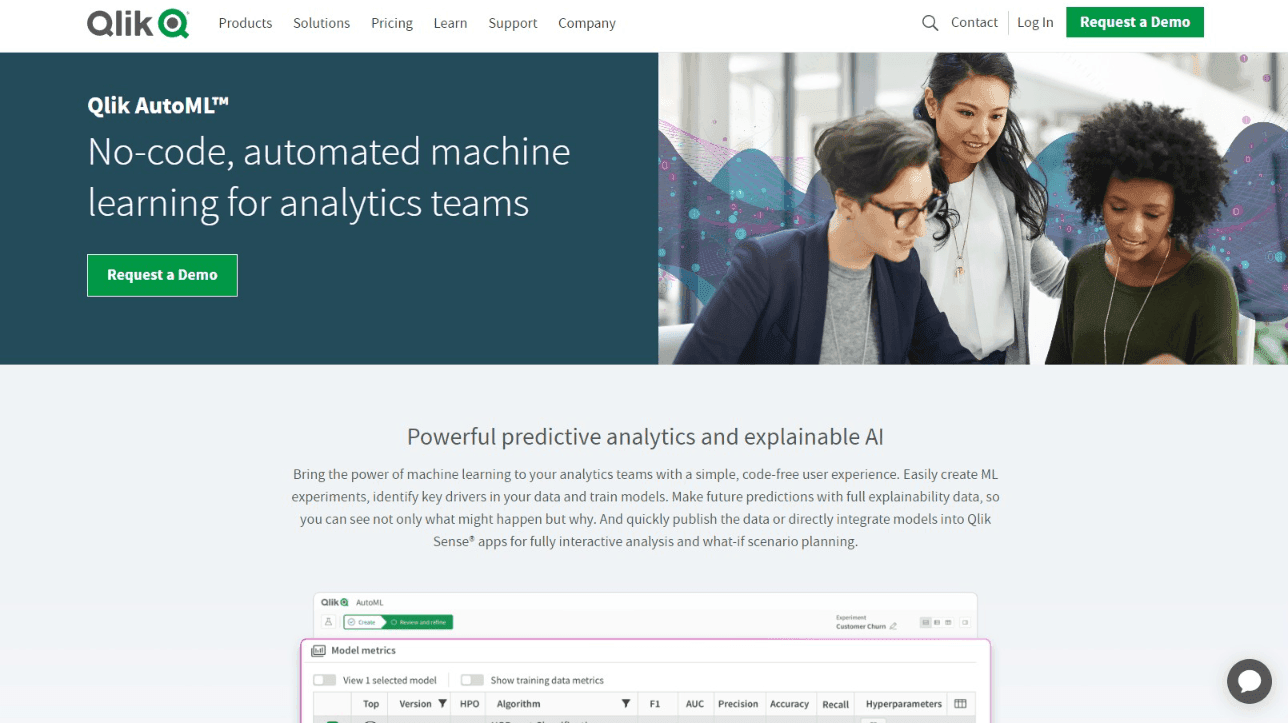 Qlik AutoML Automated Machine Learning Interface