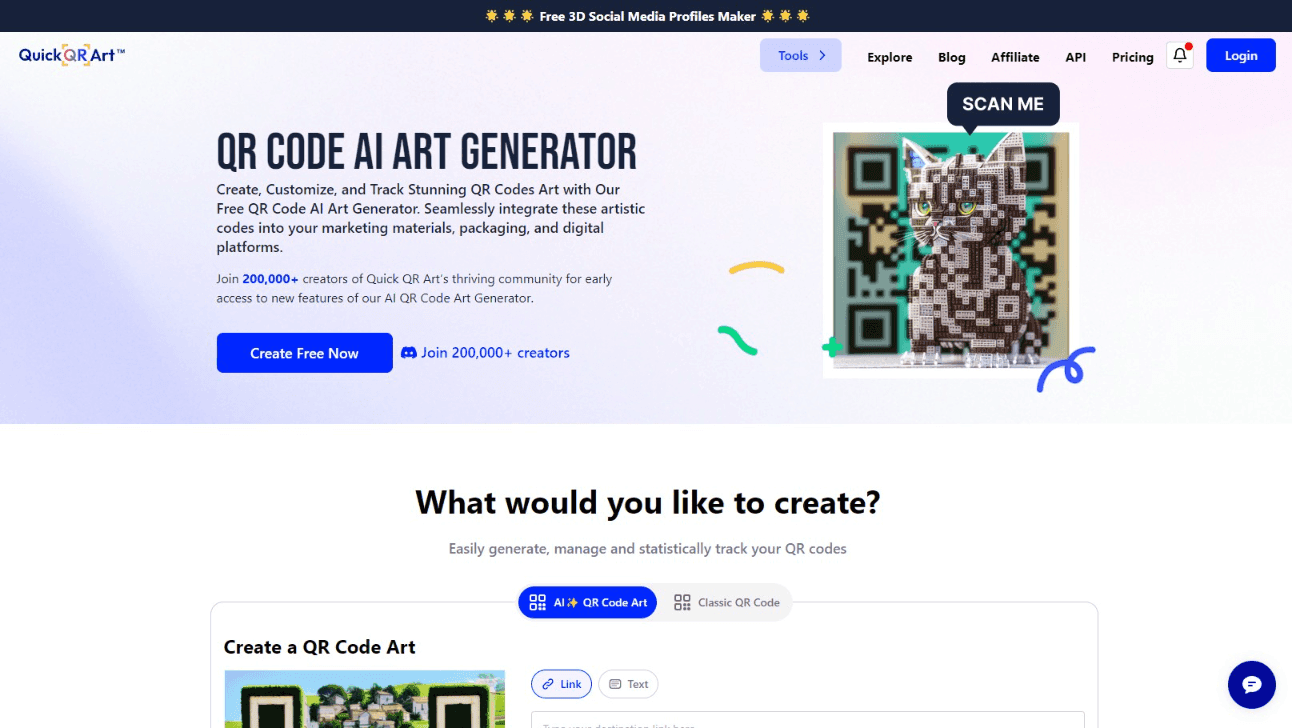Quick QR Art AI Generator Interface
