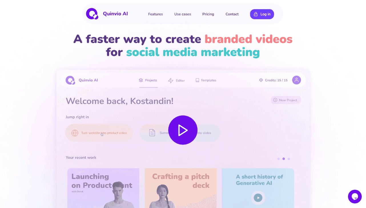 Quinv AI Presentation Creation Platform