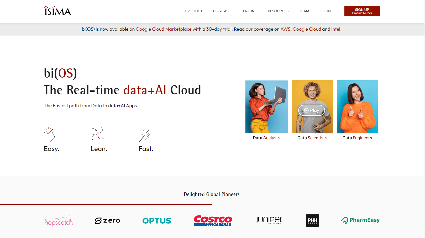 Real-time data analytics interface