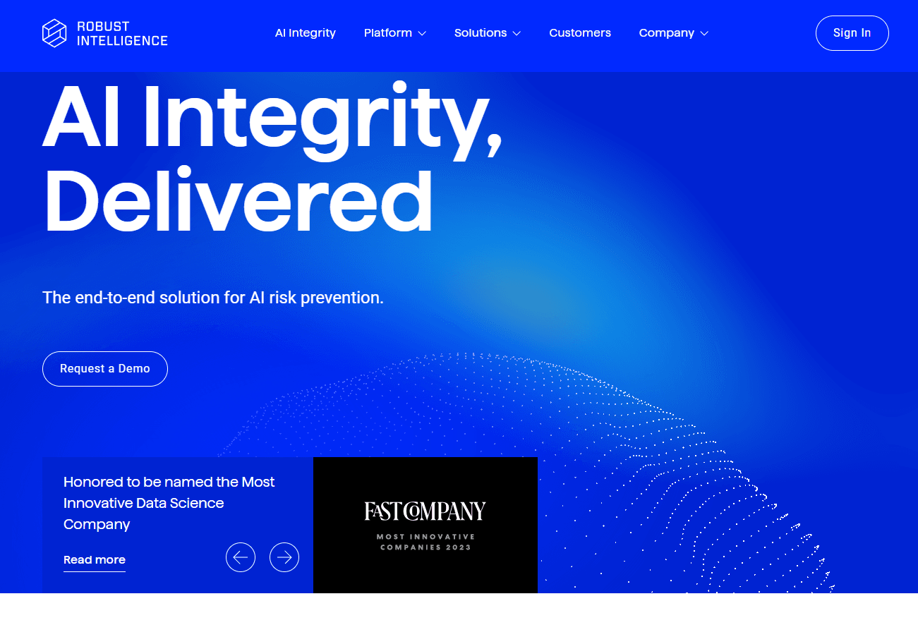 Robust Intelligence AI Integrity Platform