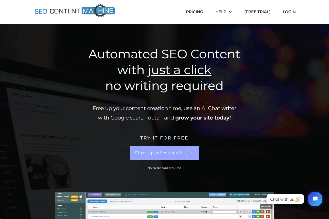 SEO Content Machine interface