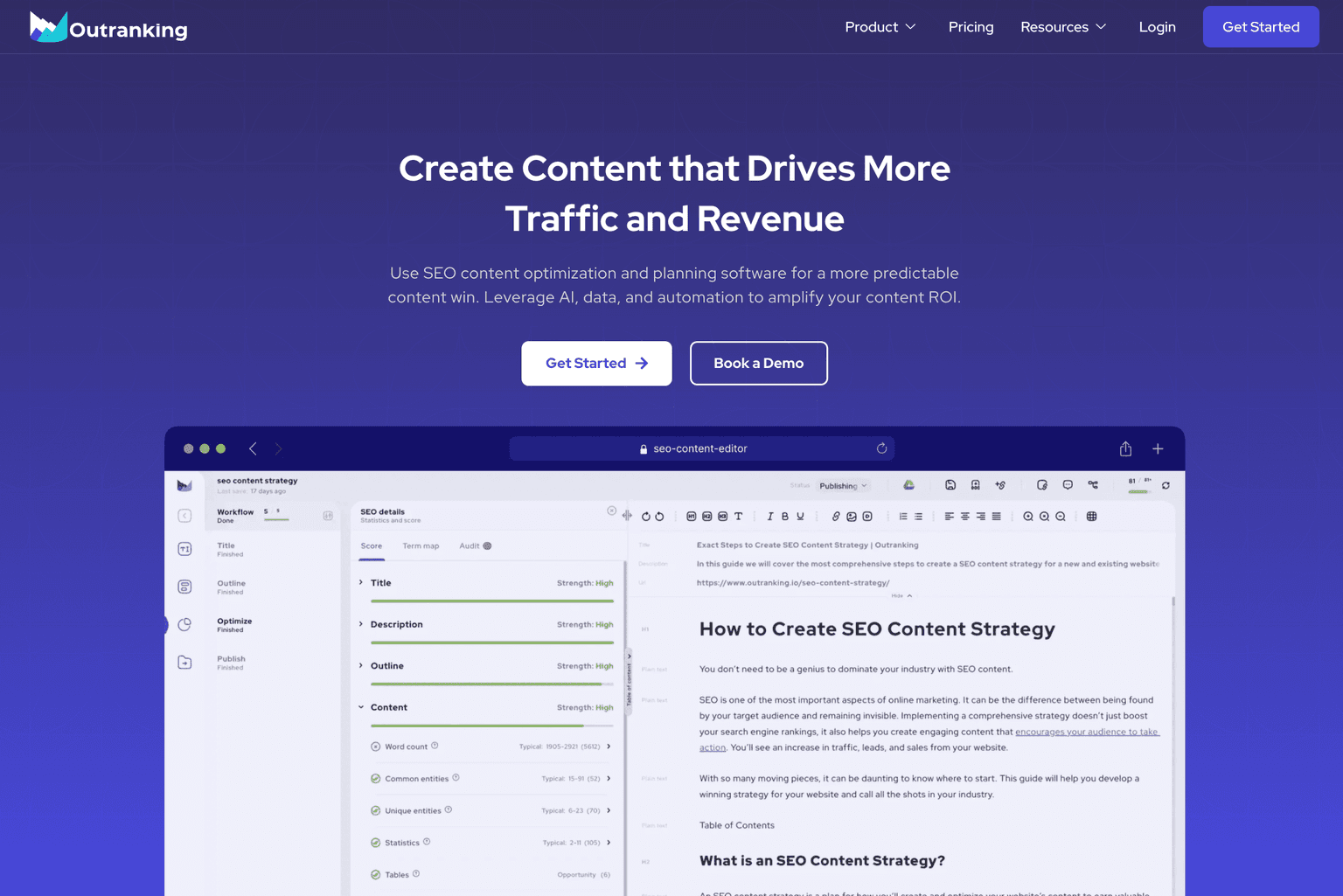SEO content creation with Outranking