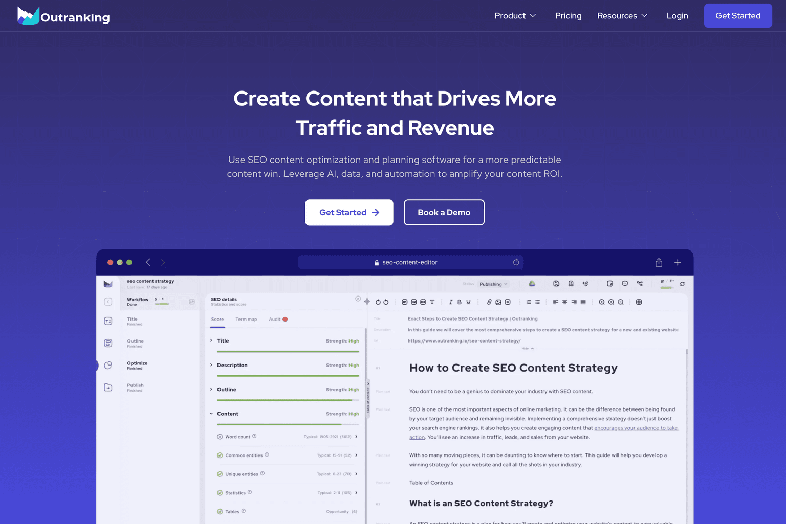 SEO content creation with Outranking