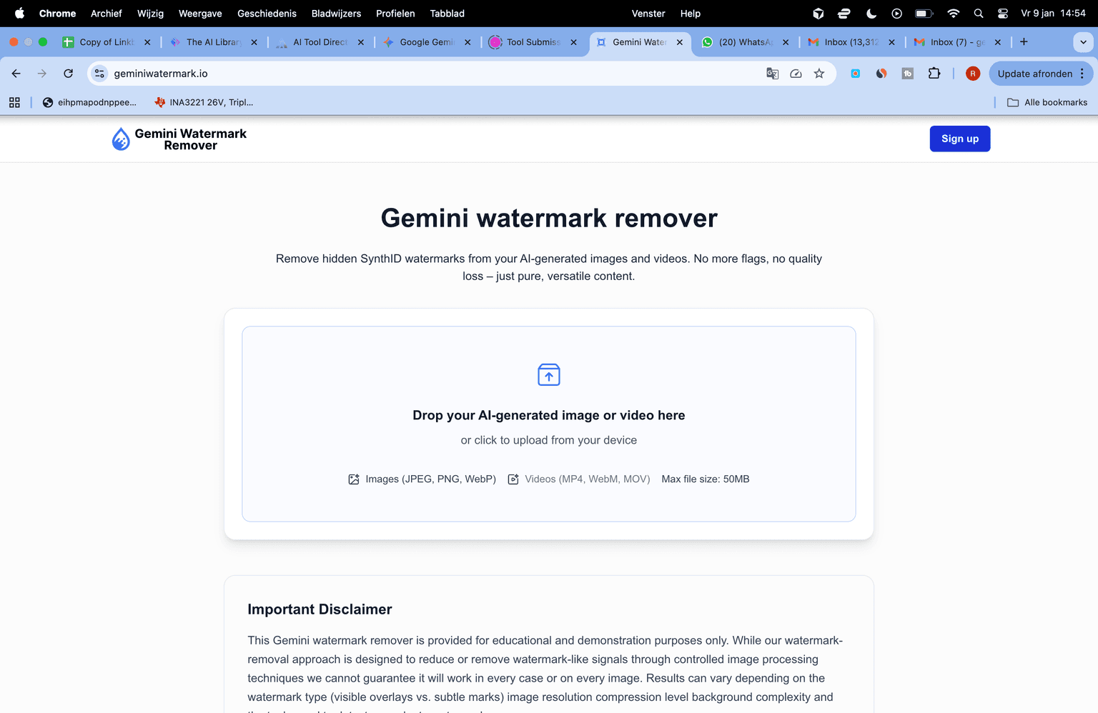 Gemini Watermark Remover developer tools tool screenshot