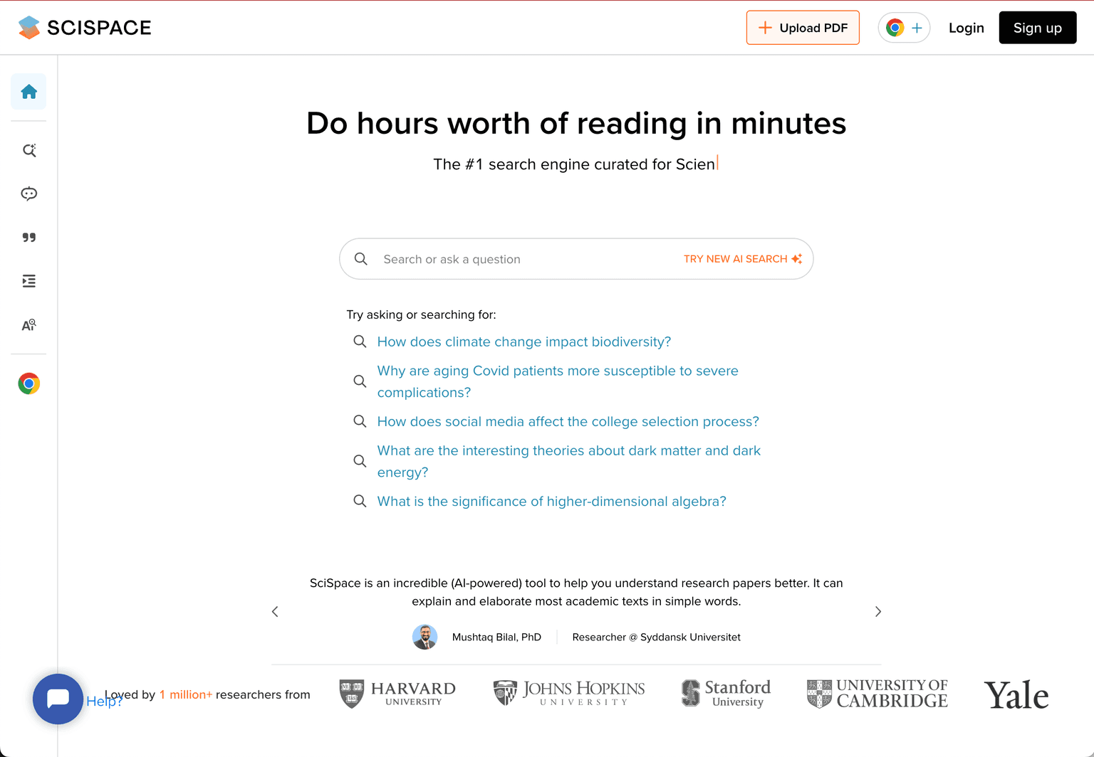 SciSpace AI research paper assistant