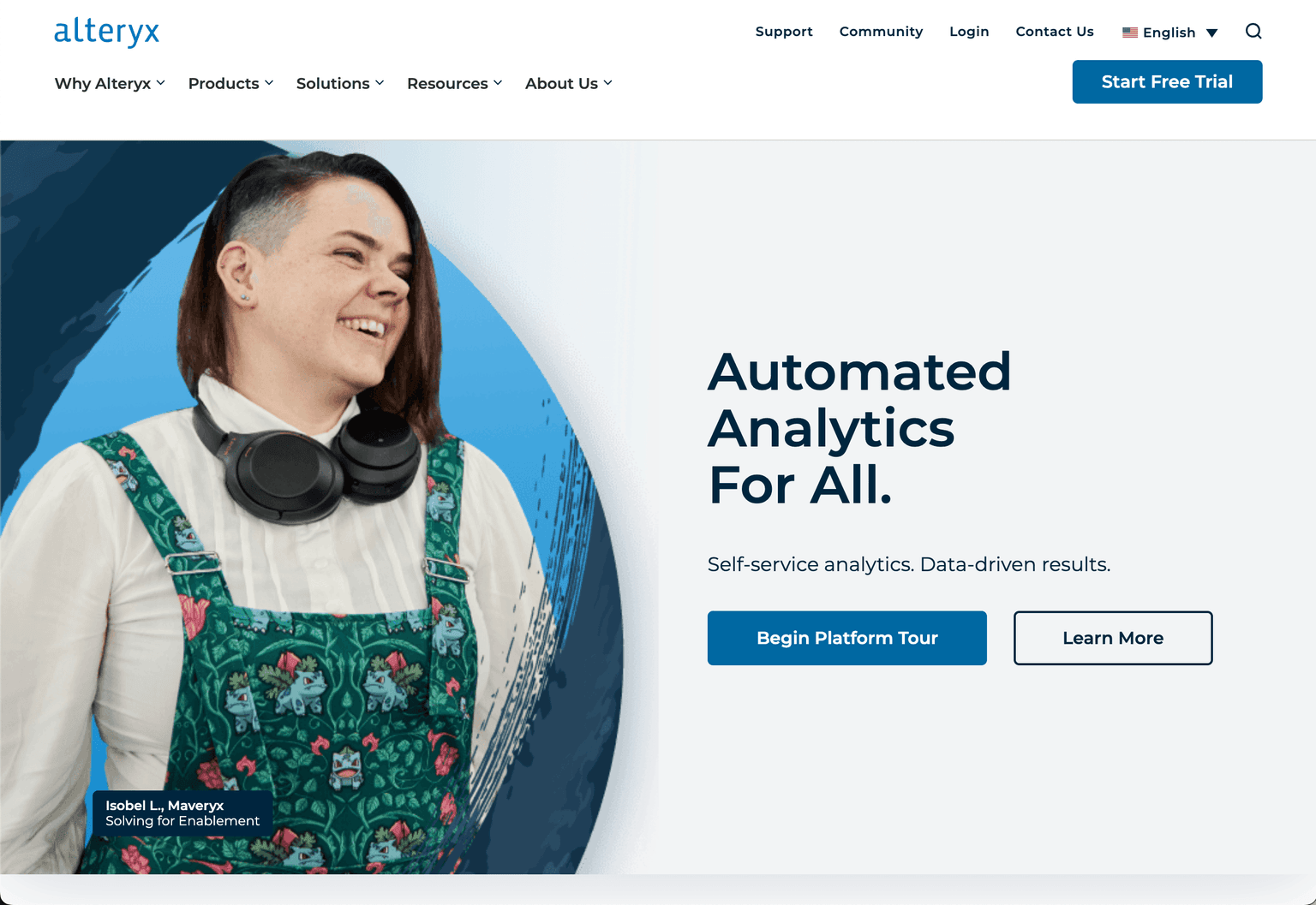 Alteryx platform interface showcasing advanced analytics tools