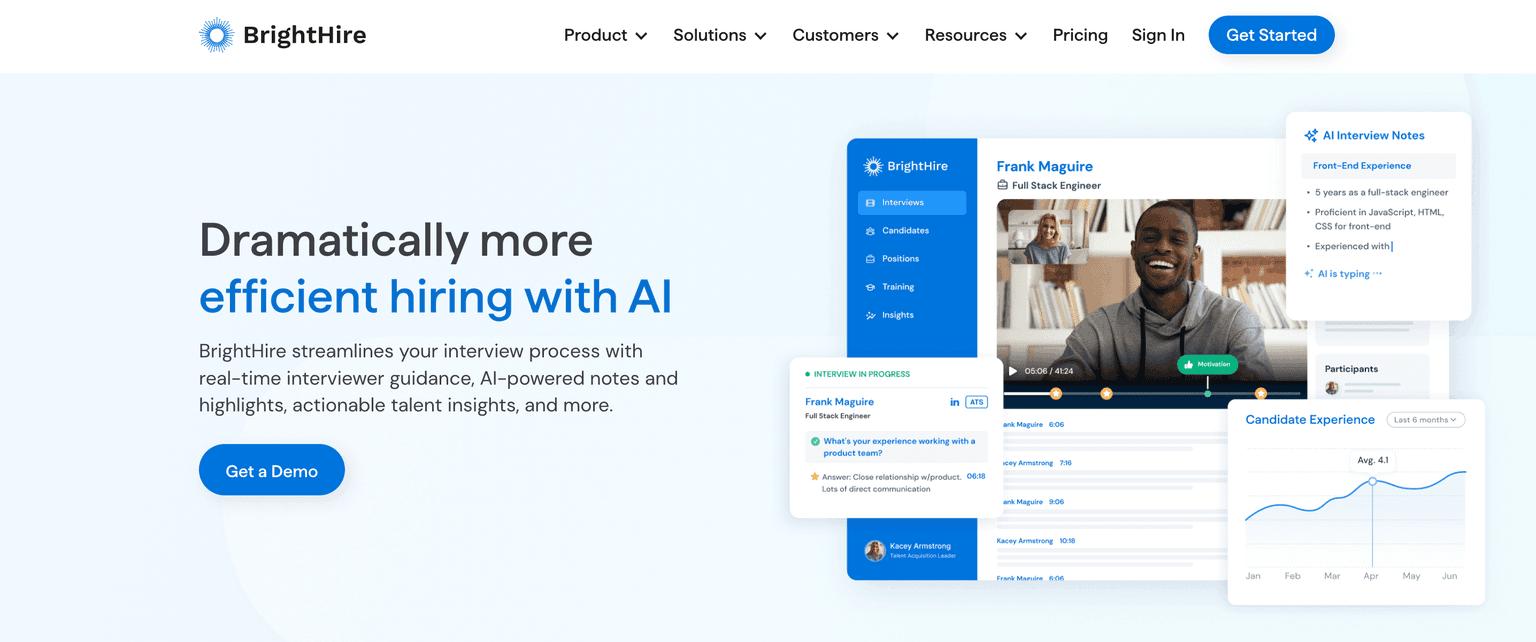 BrightHire hr & job search tool screenshot