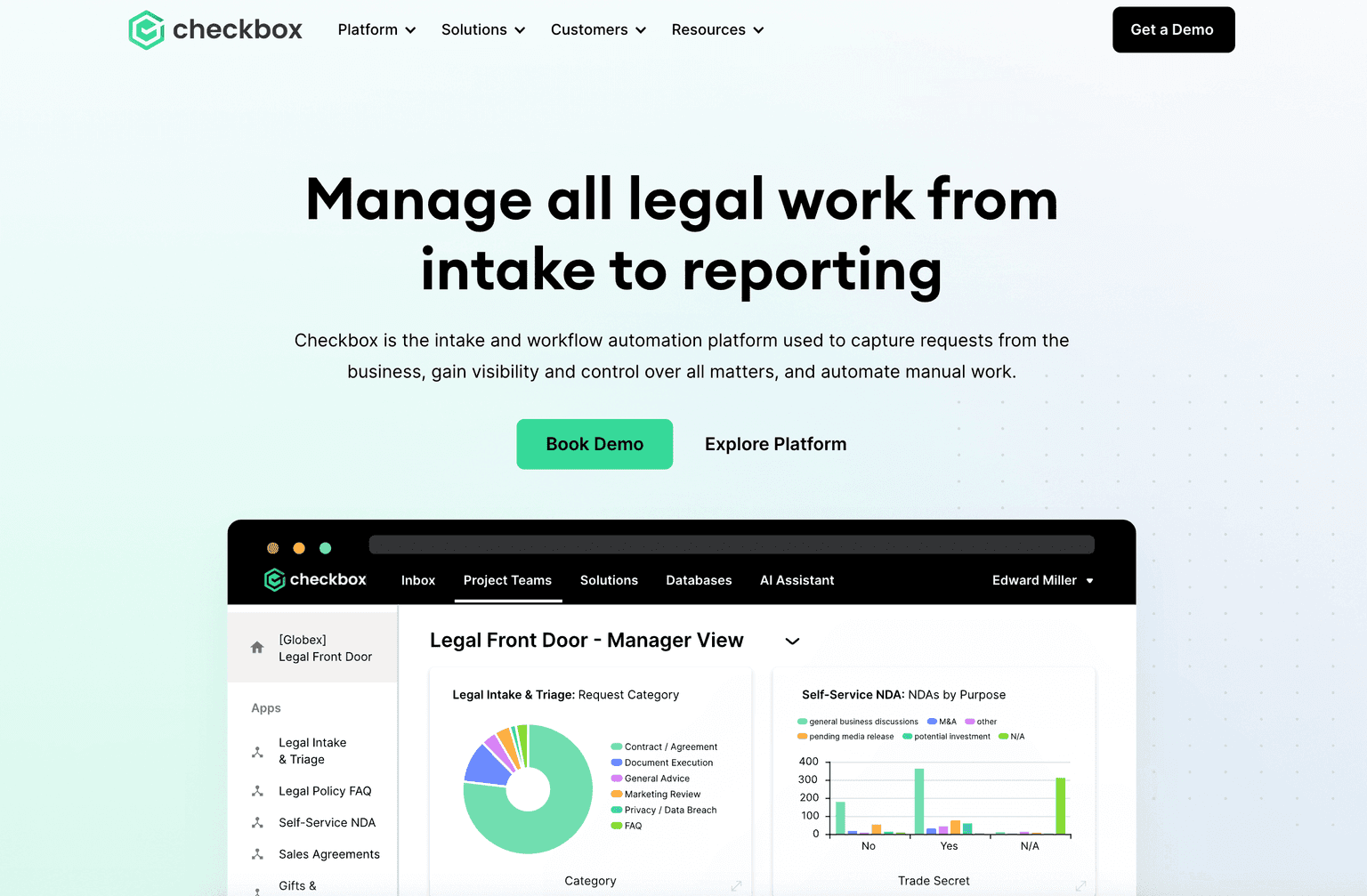 Checkbox legal assistant tool screenshot