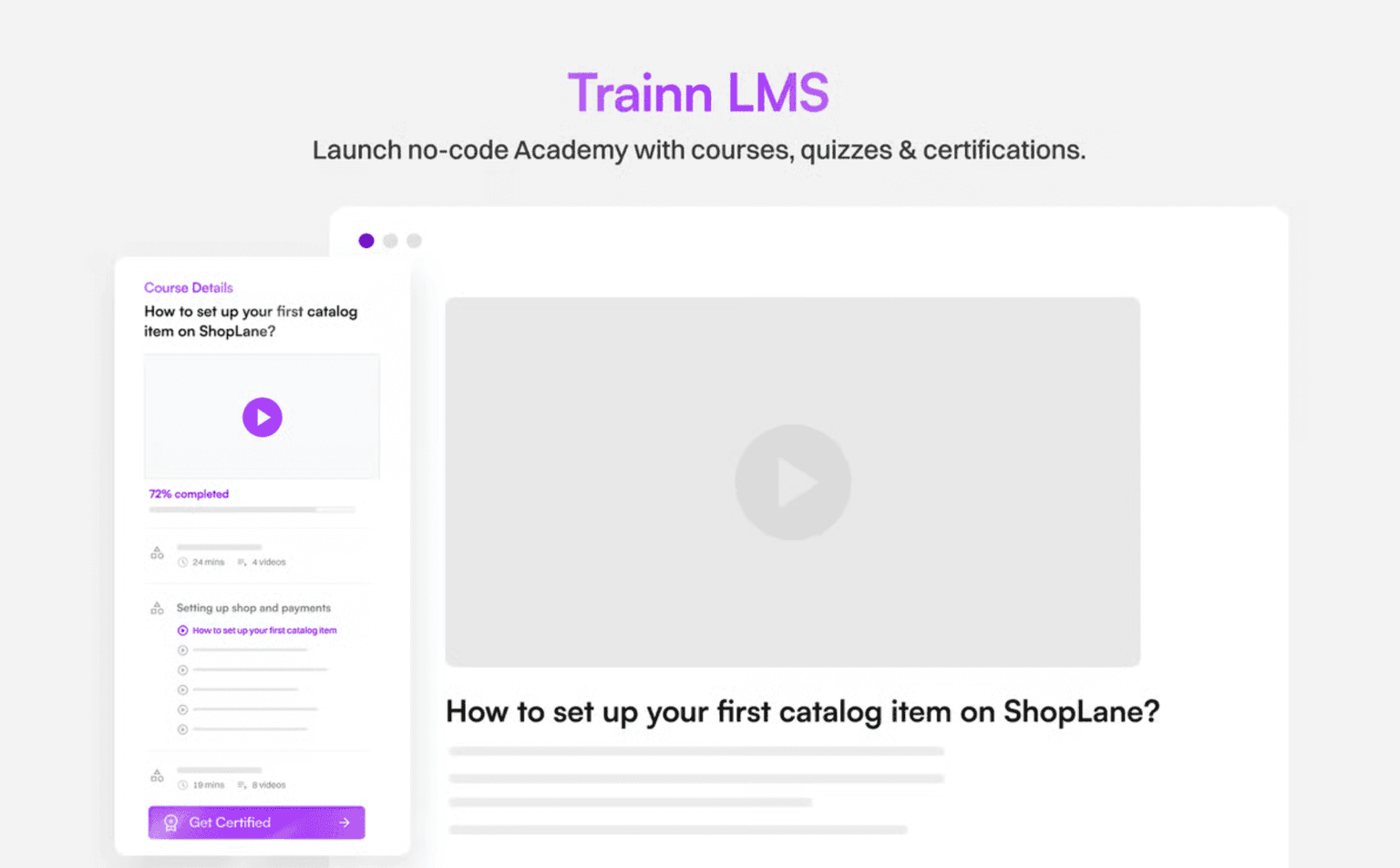 Trainn AI customer support tool screenshot