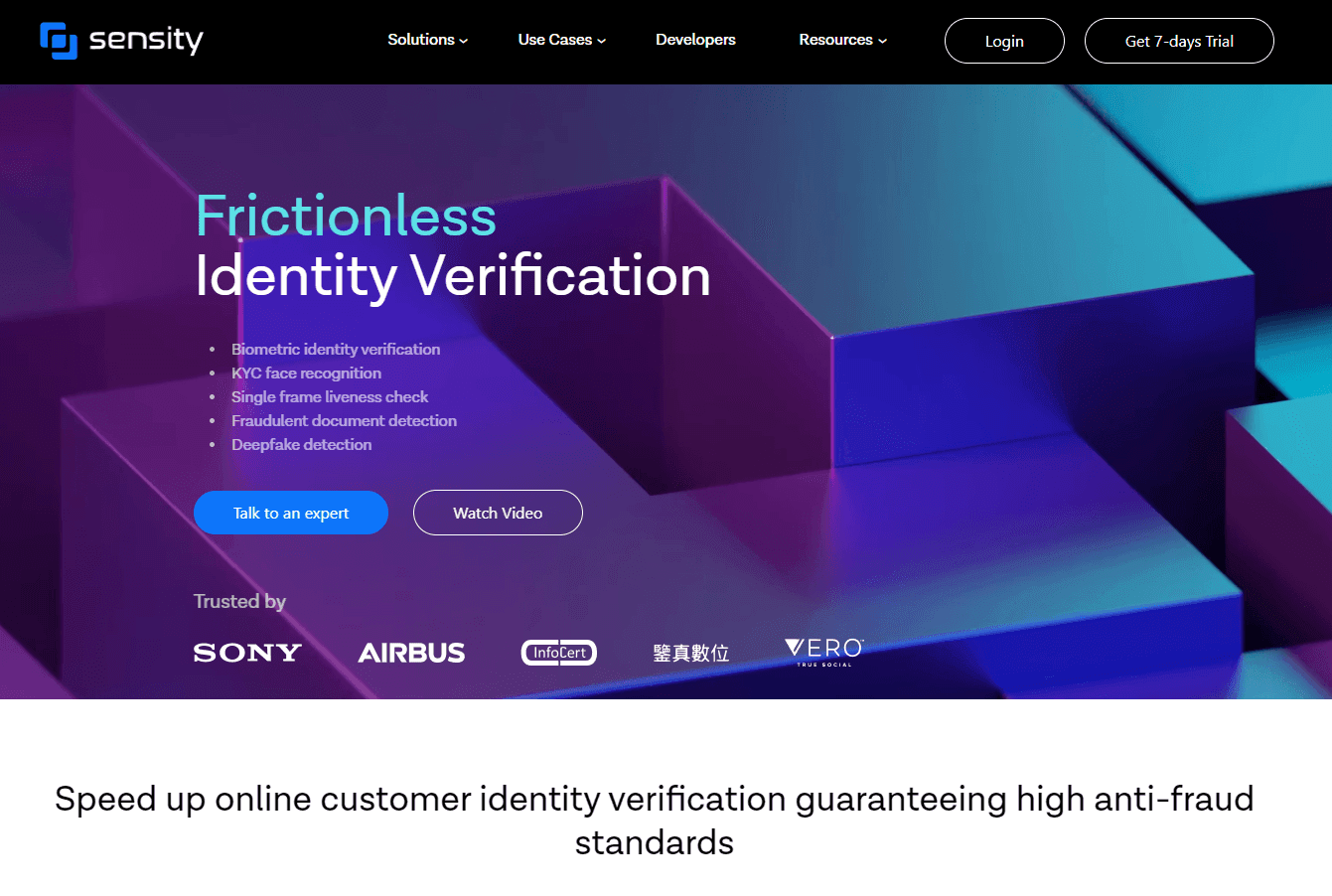 Sensity AI logo emphasizing advanced identity verification