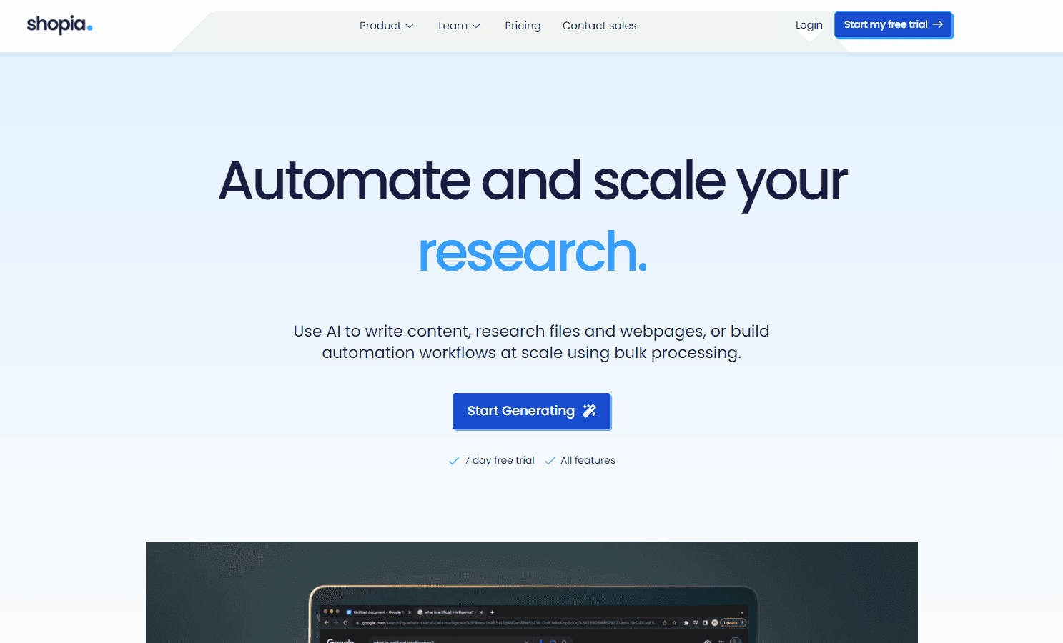 Shopia's AI-driven content platform