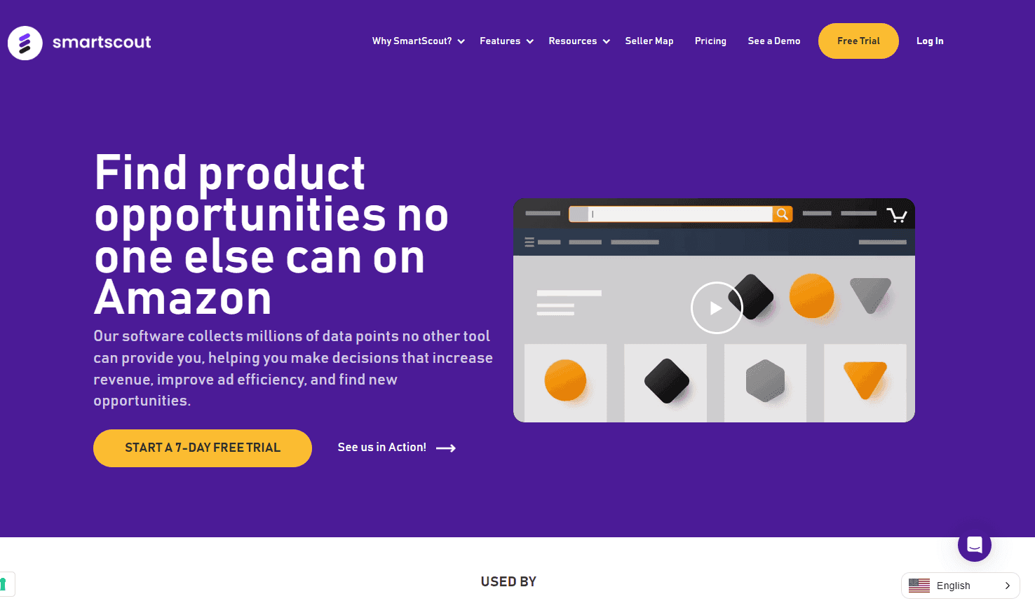 SmartScout dashboard showcasing product research