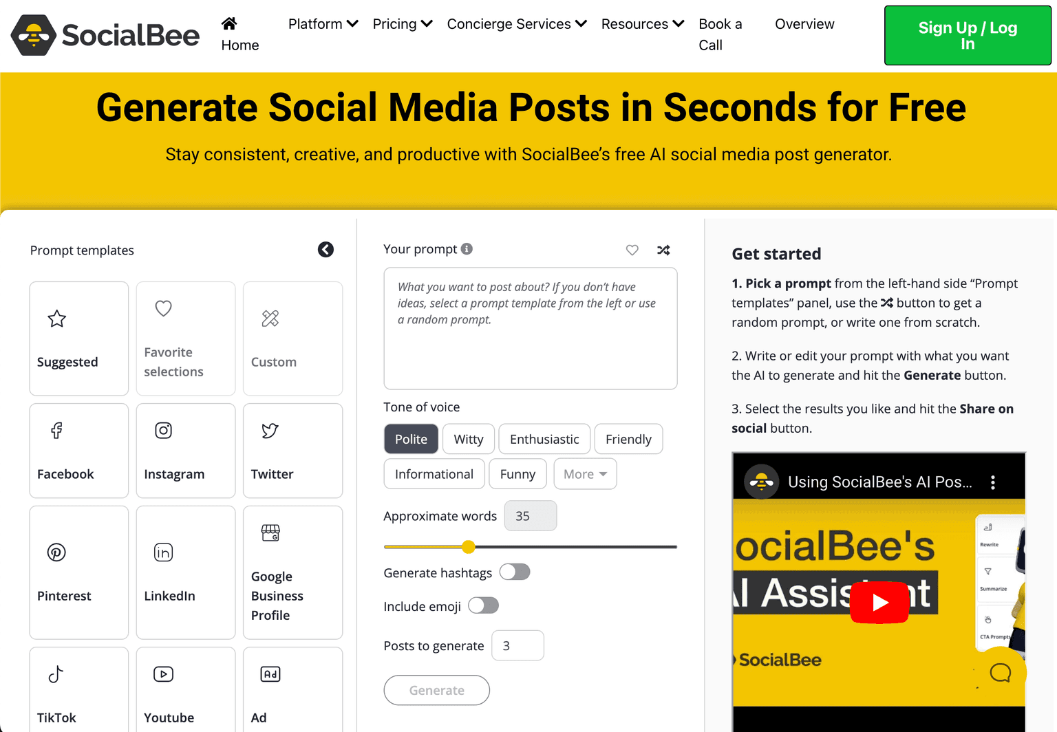 SocialBee AI Post Generator