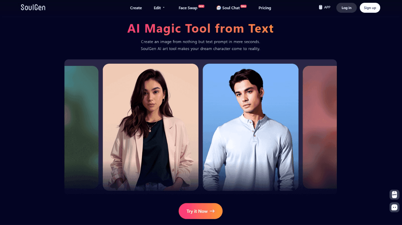 SoulGen AI Art Creation Interface