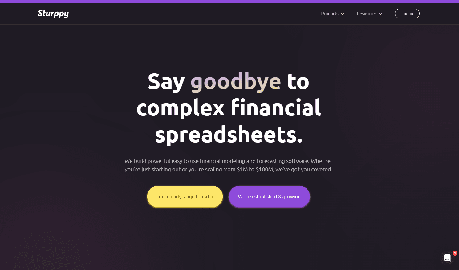Sturppy financial modeling interface