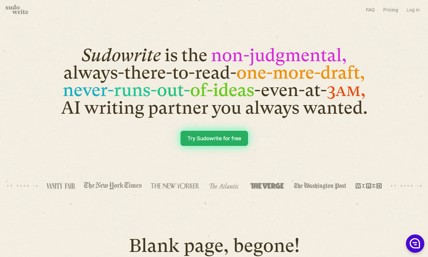 Sudowrite AI writing assistant interface