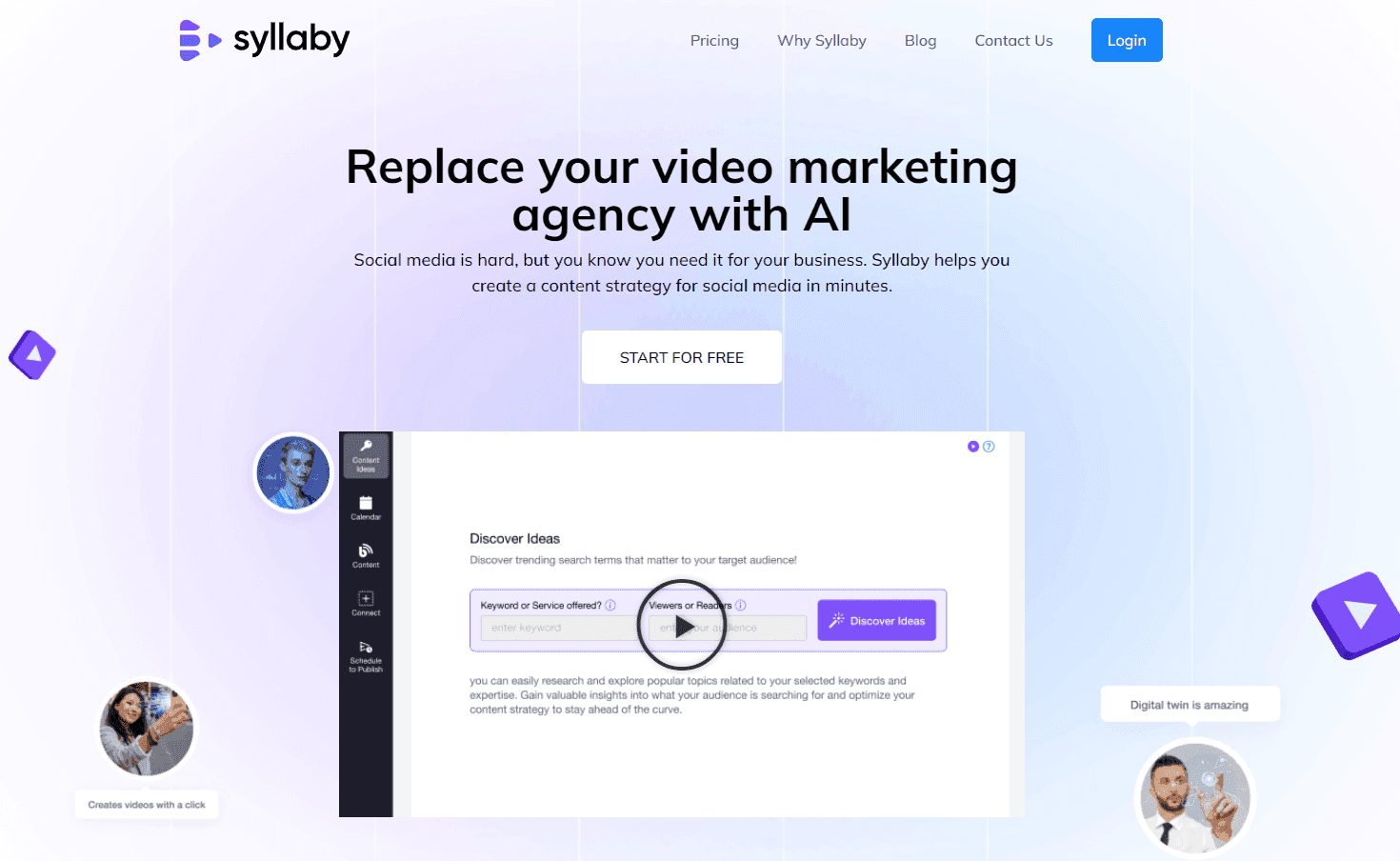 Syllaby's interface showcasing AI features.