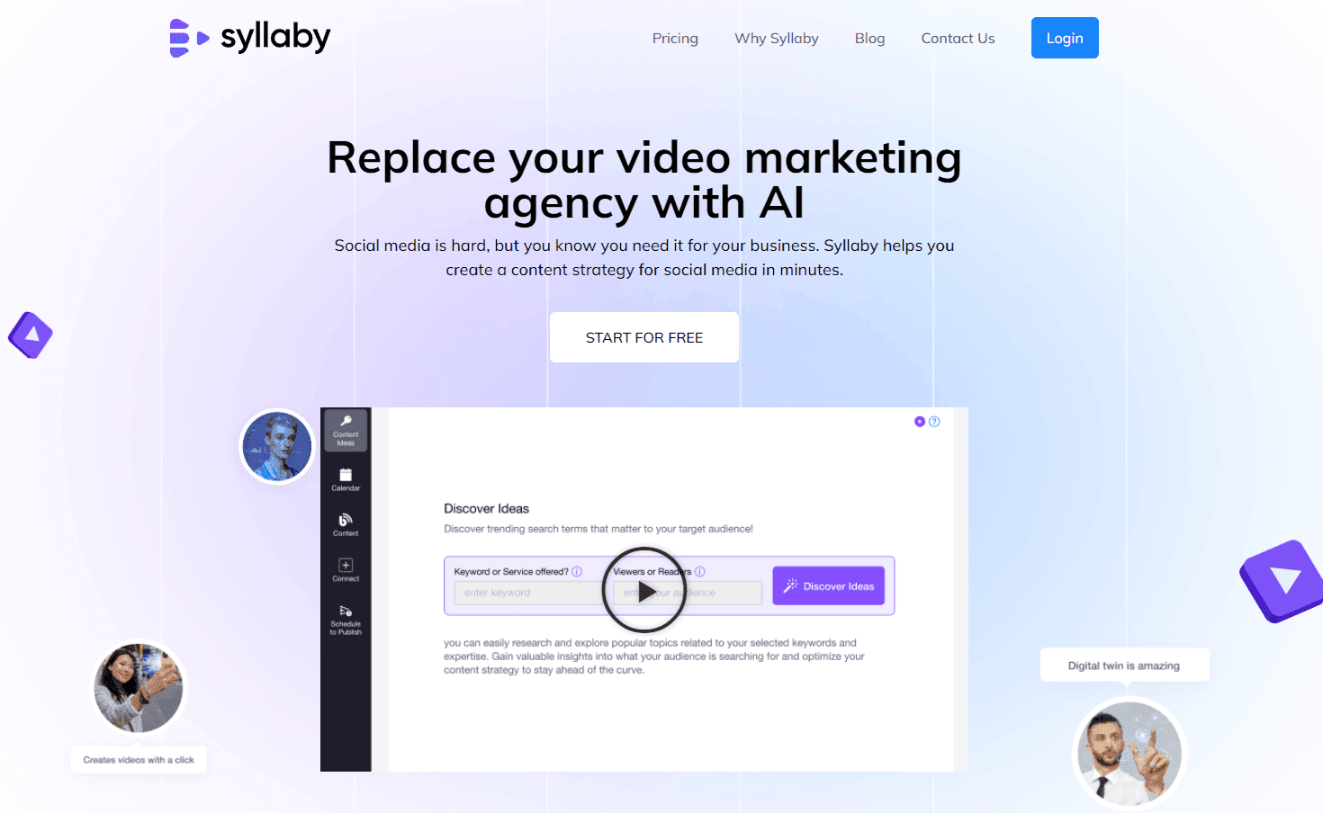 Syllaby's interface showcasing AI features.