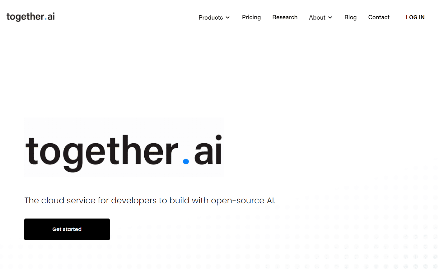 TOGETHER logo with a cloud and AI symbols
