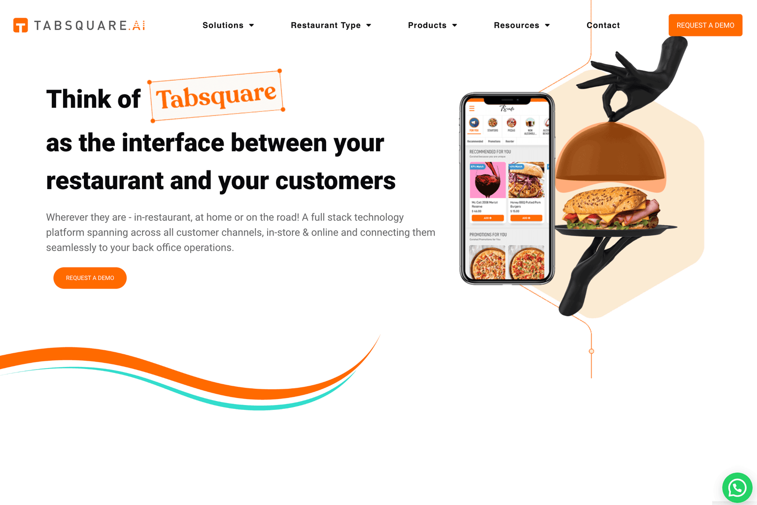 TabSquare's digital interface for restaurants