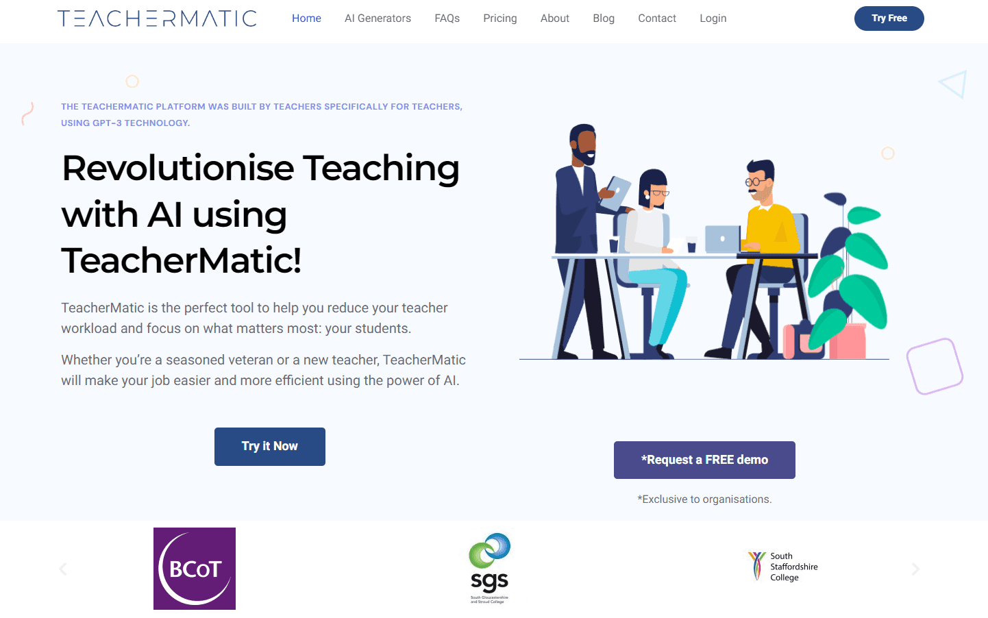 Teachermatic platform interface for educators