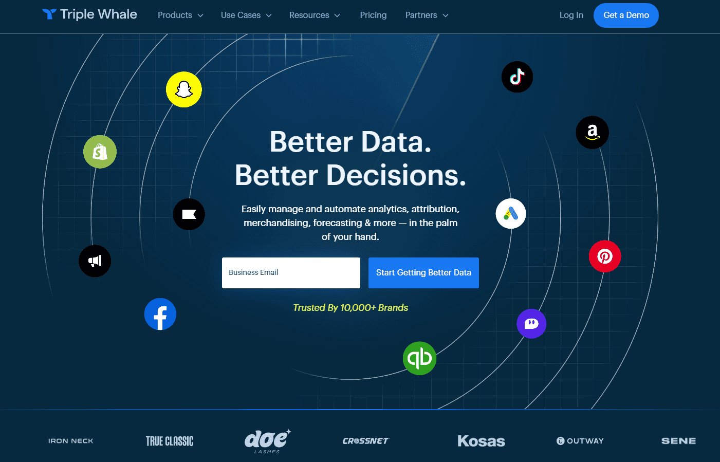 Triple Whale's dashboard showcasing ecommerce metrics