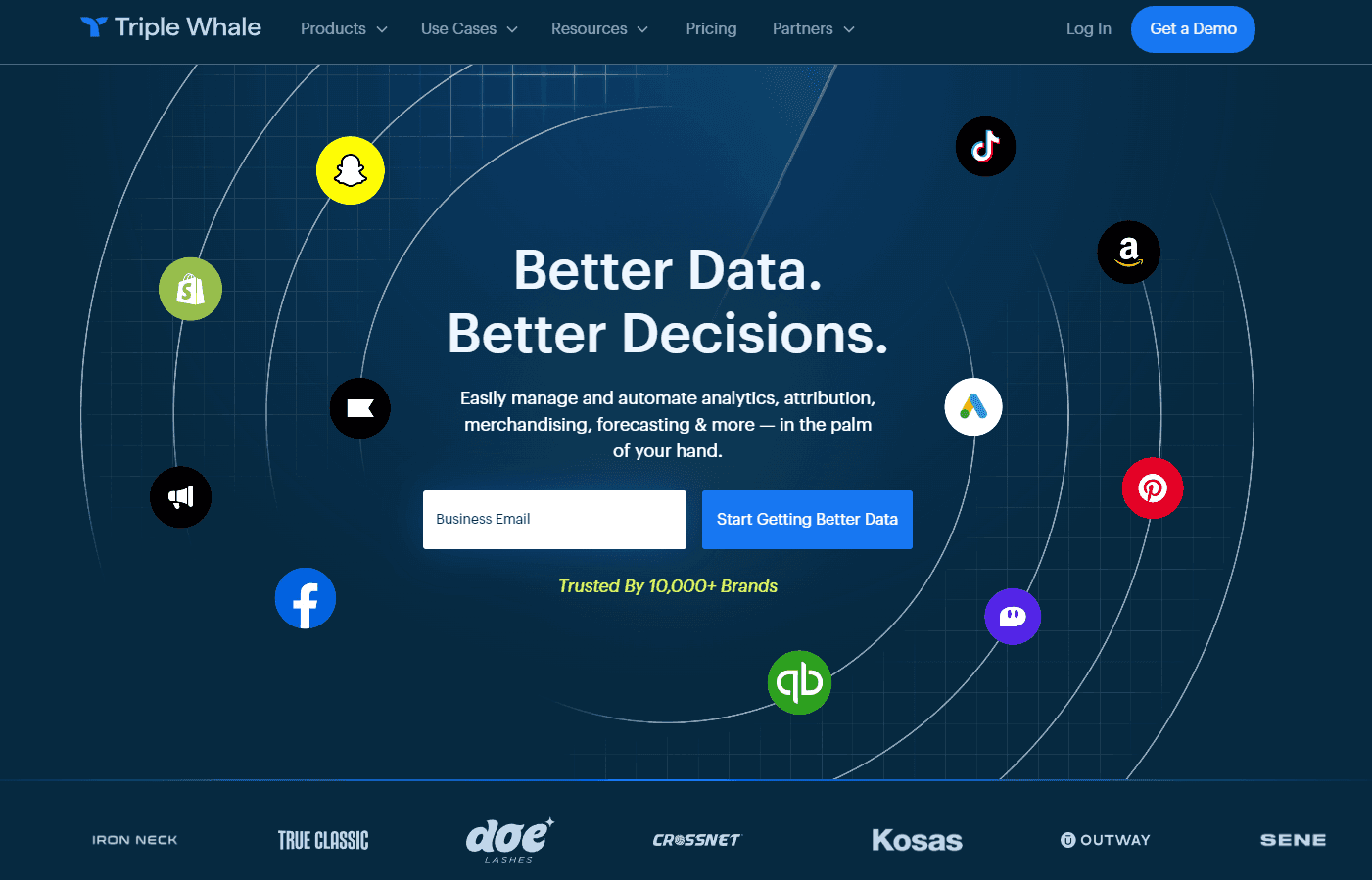 Triple Whale's dashboard showcasing ecommerce metrics