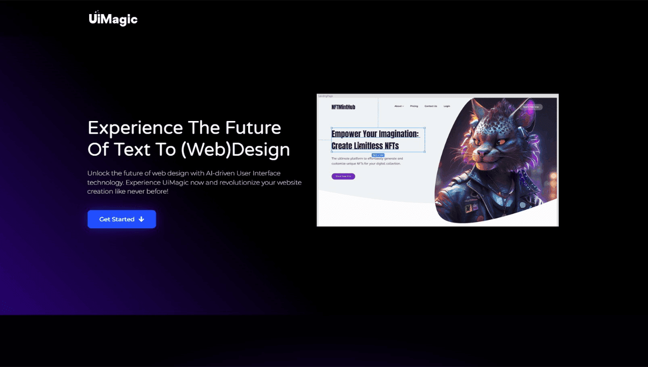 UIMagic AI-Driven Web Design Interface