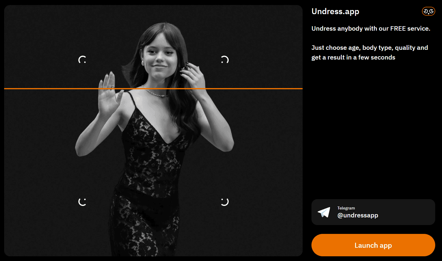 Undress App logo on a minimalistic backdrop.
